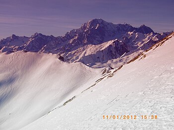 Monte Bianco da punta Leysser (2771 m , Vetan - AO)