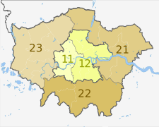 NUTS 3 regions of London map