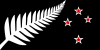 NZ flag design Silver Fern (Black with Red Stars) by Kyle Lockwood.svg