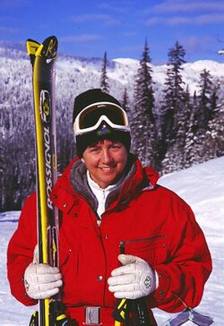 Nancy Greene at Sun Peaks in 2000.jpg
