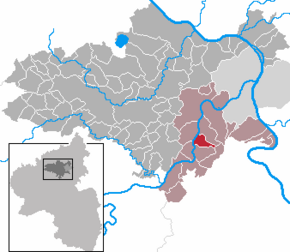 Poziția Oberfell pe harta districtului Mayen-Koblenz