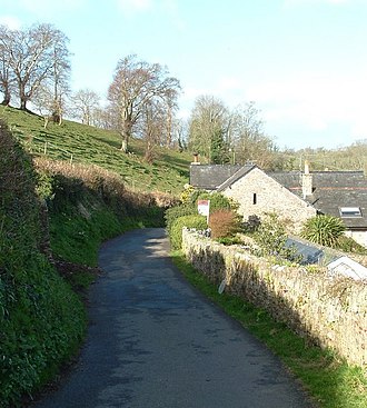 A characteristic South Devon lane in Galmpton. Old Road, Galmpton - geograph.org.uk - 381360.jpg