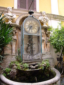A hydrochronometer at Palazzo Berardi, Rome Orologio ad acqua di padre Embriaco a palazzo Berardi.JPG