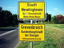 Ortseingangsschilder von Grevenbroich-Wevelinghoven