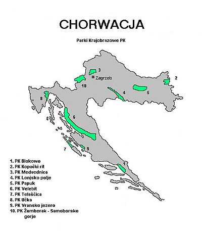 Parki Krajobrazowe w Chorwacji