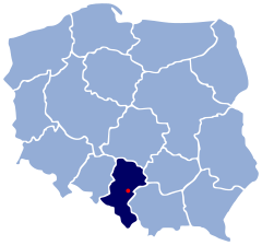 Localização de Katowice na Polónia