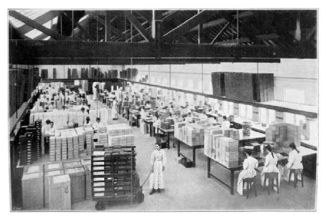 The packing room at Bournville, circa 1903