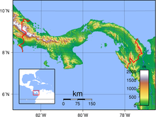 An enlargeable topographic map of Panama Panama Topography.png