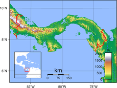Гіпсометрична карта Панами