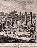 Вид раскопок руин атриума храма в Поццуоли близ Неаполя. 1768. Офорт