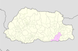 Locatie van het district Pemagatshel in Bhutan