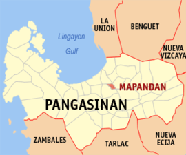 Mapandan na Pangasinan Coordenadas : 16°1'34"N, 120°27'14"E