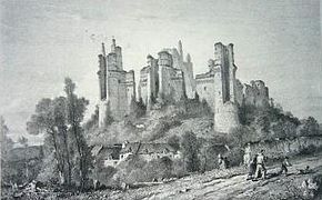 Vue des ruines du château (vers 1860)