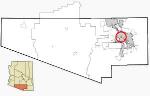 موقعیت در شهرستان پیما و ایالت آریزونا