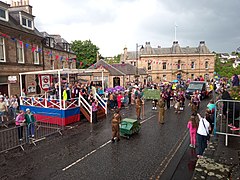 Pipe band as Dad's Army in Jedburgh festival Friday Town Hall.jpg