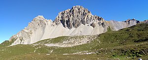 Piz digl Gurschus, aufgenommen vom Pass da Schmorras