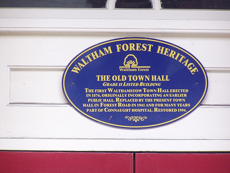 File:Plaque Regarding Walthamstow's first Town Hall - geograph.org.uk - 2638828.jpg