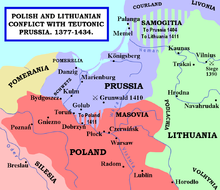 Polish and Lithuanian conflict with Teutonic Prussia, 1377-1434. Polish and Lithuanian Conflict with Prussia. 1377-1435..png