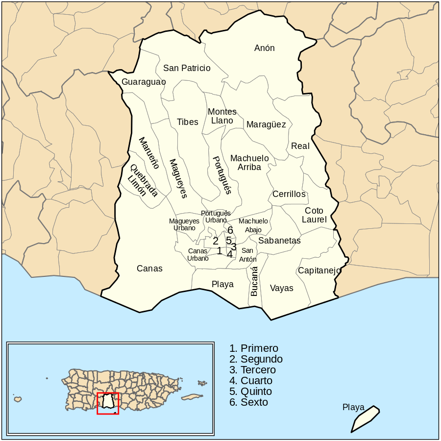 Ponce barrios map labeled.svg