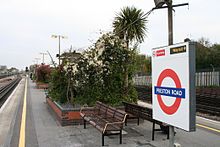 Horticultural displays on the island platform at Preston Road Preston Road Station Plants.jpg