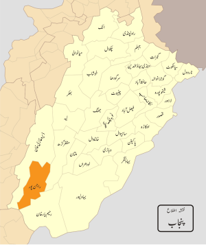 Rajanpur District highlighted within Punjab Province