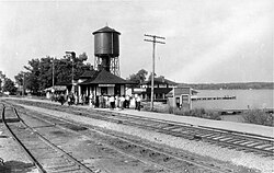 Railroad Depot and Water Tower (circa 1920s)