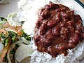 Rajma, kidney beans, served with chawal, rice.jpg