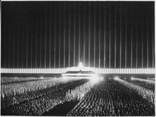 Searchlight background at the 1937 Nazi party rally