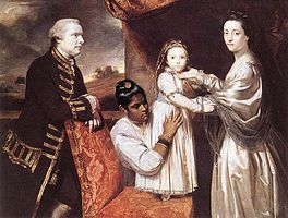 Before 1765. Reynolds. George Clive and his family with an Indian maid