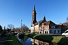 Ev.-luth.  Hope Church and Fehn Canal in Westrhauderfehn