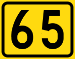 Finnish Road number 65 sign in SVG format.