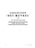 COLLECTION DES ŒUVRES DE J. J. ROUSSEAU. TOME DIX-SEPTIÈME.