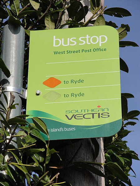 File:Ryde West Street Post Office bus stop flag 2.JPG