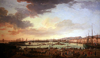 General view of the port of Toulon in the middle of the 18th century. Serie des ports de France mg 5236.jpg