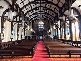 The nave from the altar Sacred Heart Cathedral - Davenport, Iowa nave.jpg