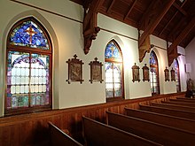 Stained Glass at St Mary of the Assumption Church Saint Mary of Assumption Church Laurin Montana 18.JPG