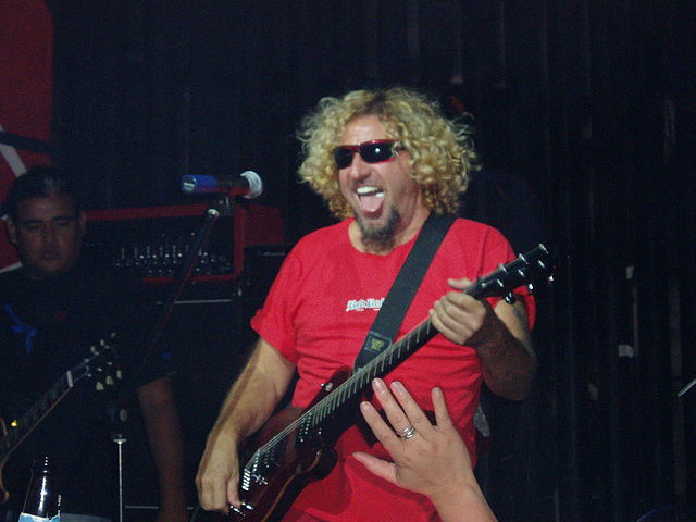 The introduction of Sammy Hagar (pictured in 2005) as vocalist continued the band's worldwide popularity.