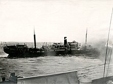 Volturno on fire, seen from RMS Carmania Scheepvaart, scheepsrampen, SFA022806667.jpg