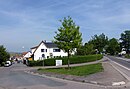 The original oak was felled between 2009 and 2012.  A new oak was planted for them.