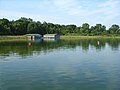 Boat houses at lake of Neustadt-Glewe