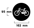 Dimensione del simbolo delle lanterne semaforiche per velocipedi (figura II 457 art. 163)