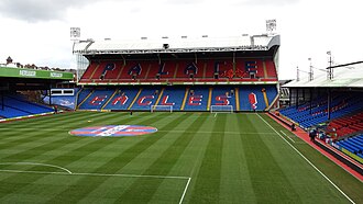 Holmesdale Road stand at Selhurst Park, constructed in 1994-95. Selhurst Park Holmesdale Stand.jpg