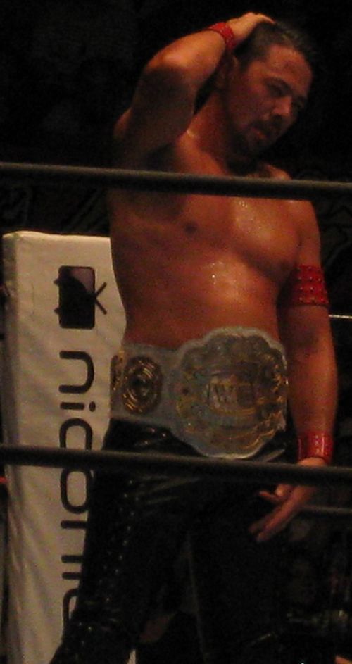 Nakamura in September 2013, during his second reign as the IWGP Intercontinental Champion