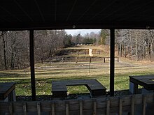 Shooter's-eye view of an outdoor range