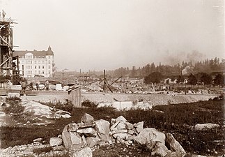 Kvarteret i det närmaste obebyggt, 1909.