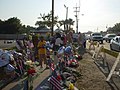 People viewing the memorials