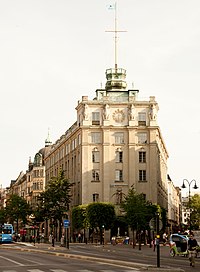 KM Lundbergs varehus i året 1904 før ombgygningen og Johnsonsliniens hus 2010