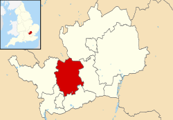 St Albansin sijainti Englannissa ja Hertfordshiressä.
