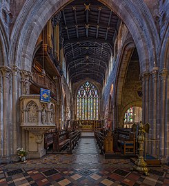 The choir and stained glass