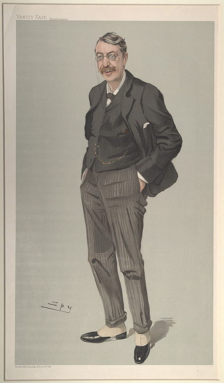 Caricature of Stanford by Spy, Vanity Fair, 1905